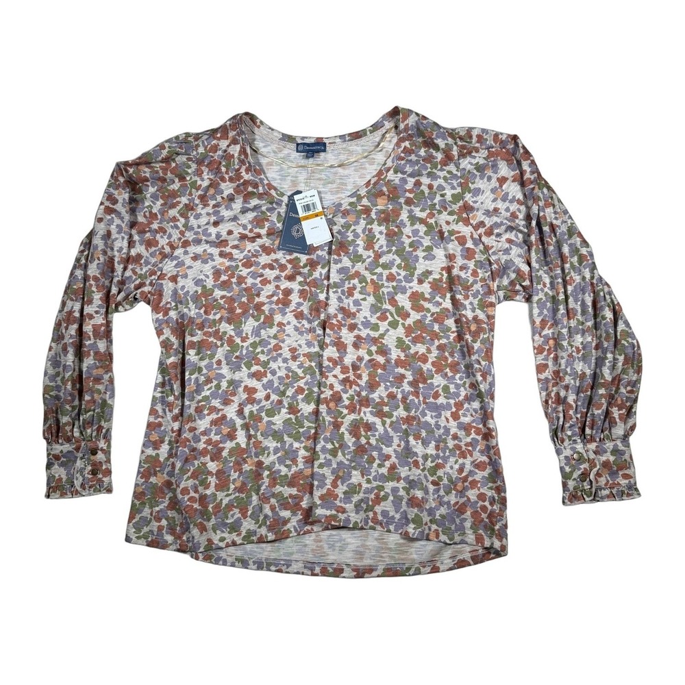 Democracy Plus Size 3X Floral Print V Neck Long Sleeve Blouse Tops Winter 2